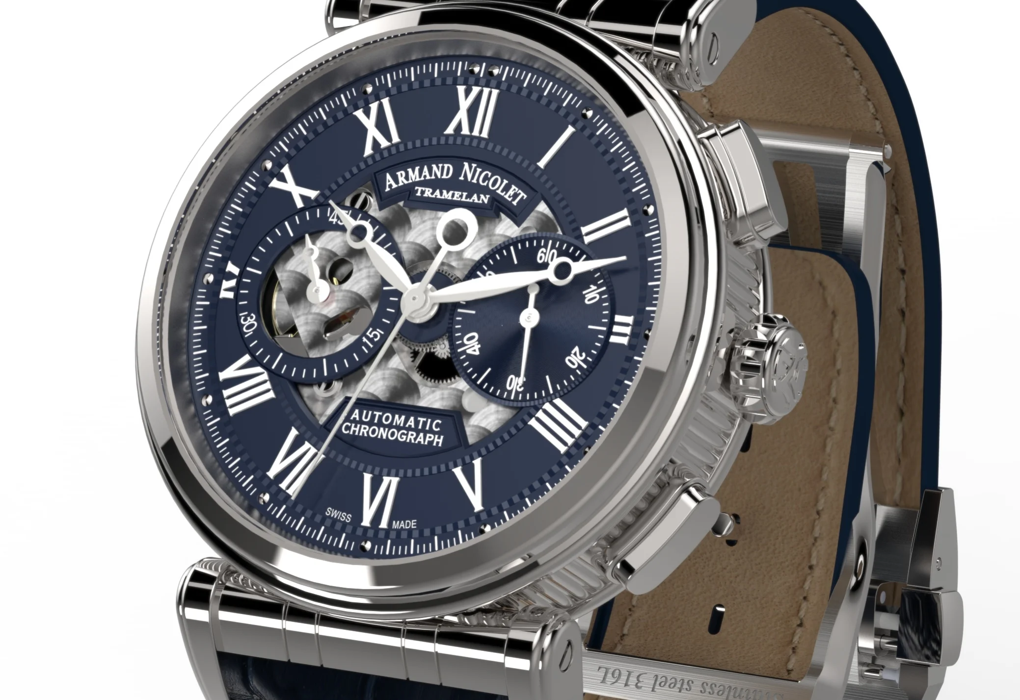 Armand Nicolet Arc Royal Chronograph A424AAA-BU-P974BU2